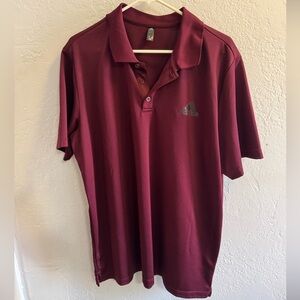 Mens maroon Adidas polo shirt